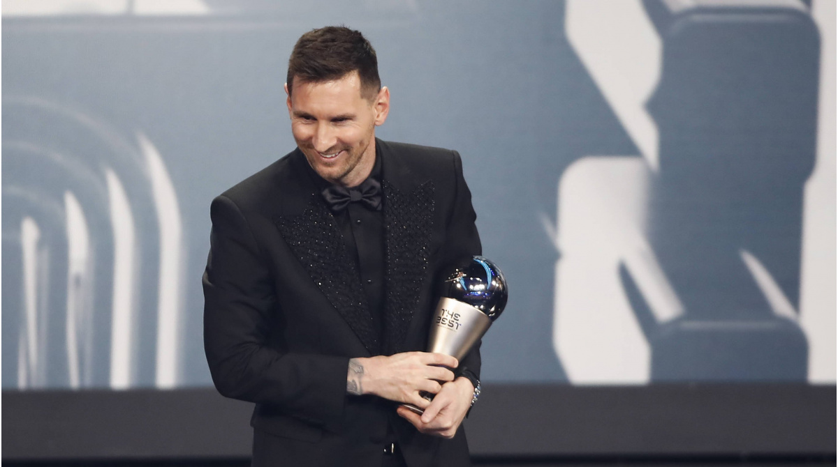 Messi, Emi Martínez, and Scaloni, winners of The Best 2022 Awards.