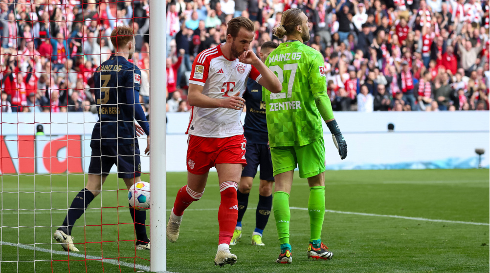 Kane mit Dreierpack: FC Bayern überrollt Mainz – Downs' Tor-Debüt sichert Köln Punkt im Derby
