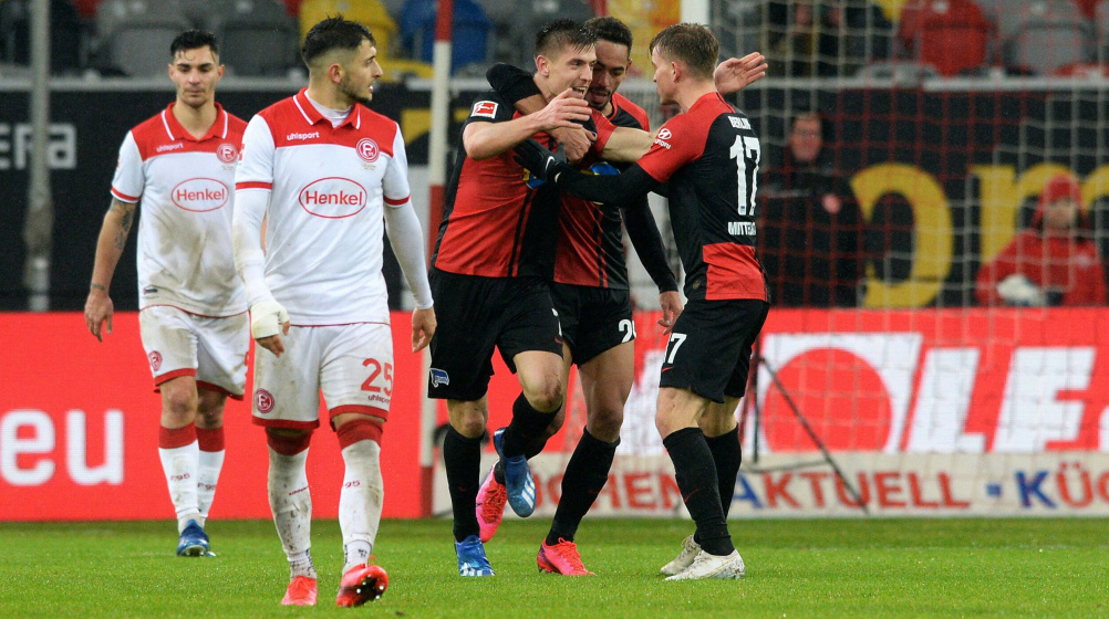 Nach 0:3 zur Halbzeit: Hertha BSC holt Unentschieden bei Fortuna Düsseldorf