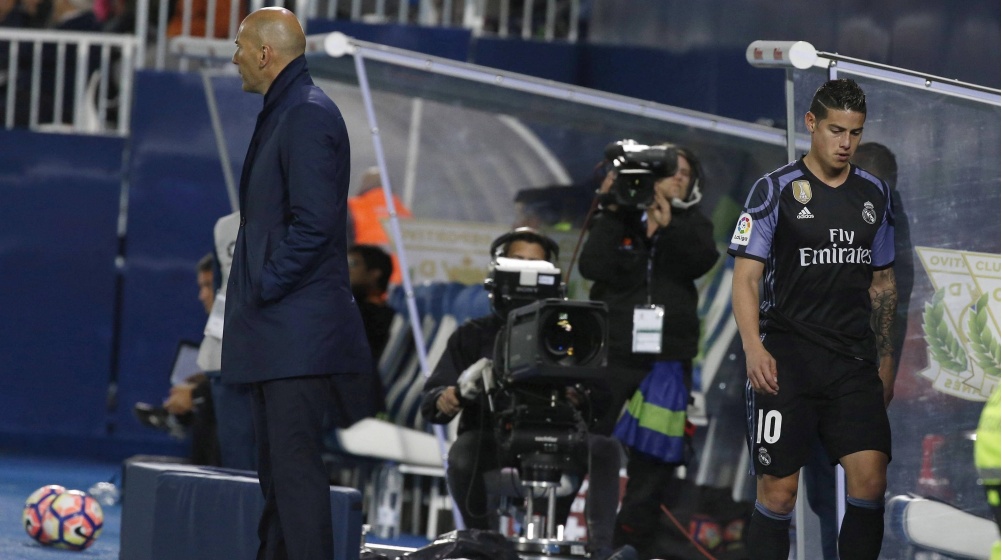 Zidane reagiert auf James-Frust: „Ich habe nichts gegen ihn“