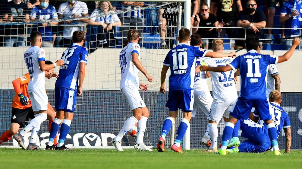 2. Liga: KSC schlägt SV Darmstadt 3:0 – SC Paderborn rettet Remis gegen 1. FC Nürnberg