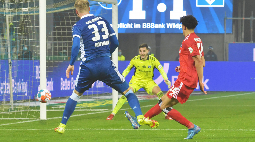 2. Liga: HSV verspielt Führung beim KSC - 8. Remis im 13. Spiel