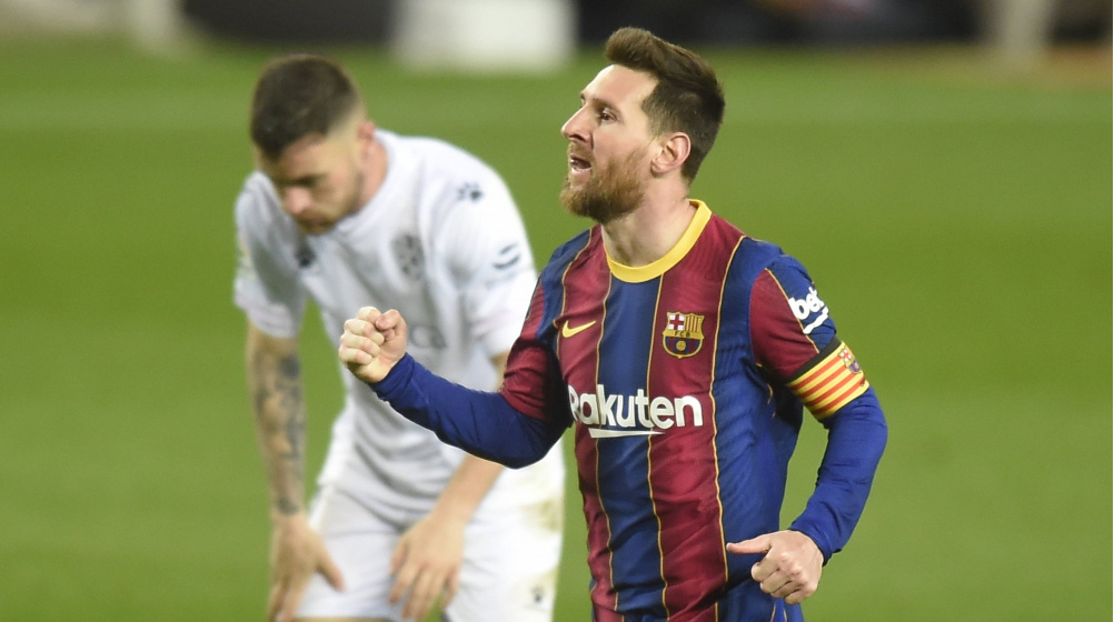 Messi holt Barças Rekordspieler Xavi ein – Doppelpack und Assist bei Sieg gegen Huesca
