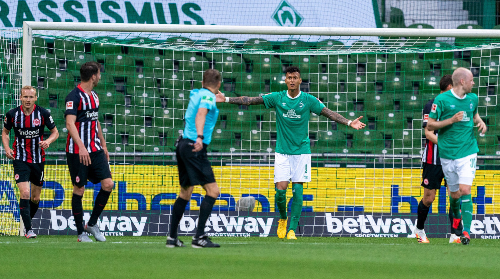 Werder stumble in relegation battle - Frankfurt's Ilsanker with a brace
