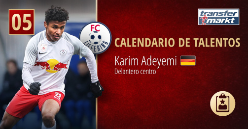 Karim Adeyemi en el Calendario de Talentos de Transfermarkt