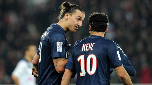© imago images - Nenê (r.) spielte bei PSG noch kurze Zeit mit Zlatan Ibrahimovic (l.) zusammen