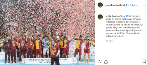 Galatasaray'lı Younes Belhanda'nın paylaşımı