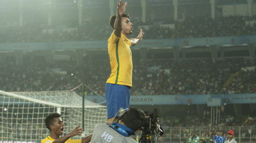 Yuri Alberto bejubelt einen Treffer für die brasilianische U17