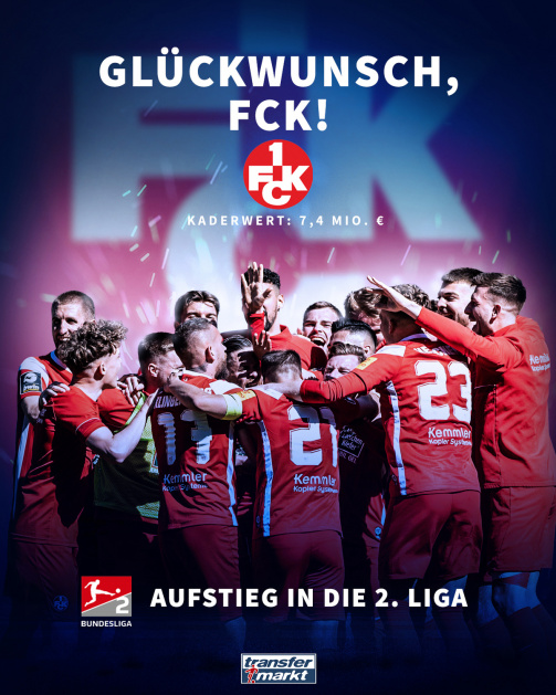 © tm/imago images - Der 1. FC Kaiserslautern (Jubeltraube abgebildet) ist zurück in der 2. Bundesliga!  Glückwunsch، FCK