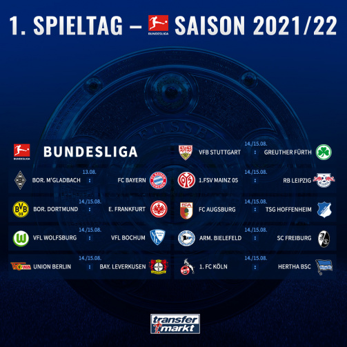 Bundesliga-Spielplan: Gladbach empfängt Bayern zum Start