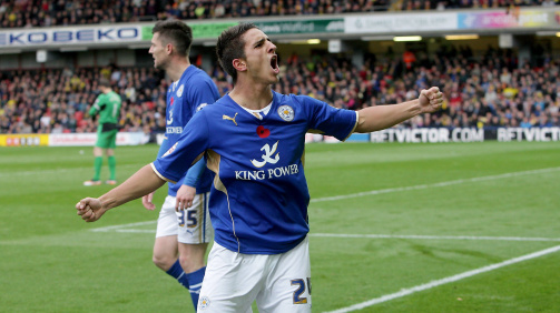 Da konnte er wieder jubeln: Leicesters Anthony Knockaert freut sich im November 2013 über einen Treffer – gegen Watford. 