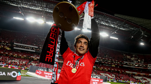 Bruno Lage with the Portuguese league title in 2019