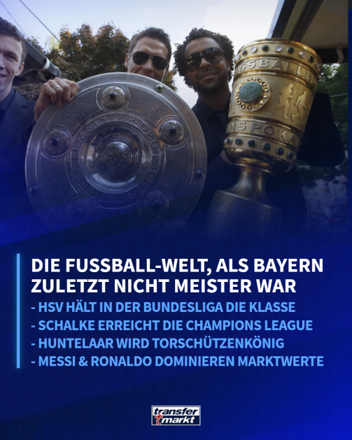 So sah die Fußballwelt in der Saison 2011/12 aus, als Bayern zuletzt nicht Meister wurde