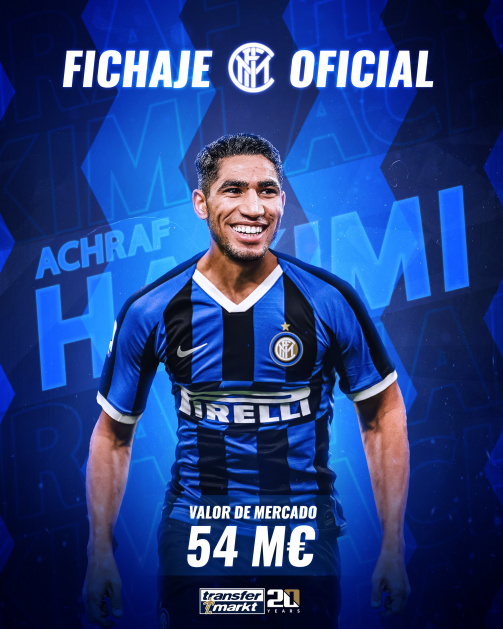 Fichaje oficial de Achraf Hakimi por el Inter.