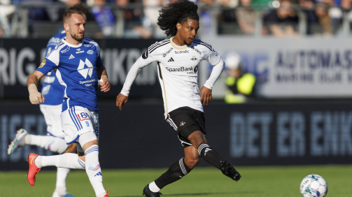 Jayden Nelson in action for Rosenborg BK. The forward impressed in his first start this season.