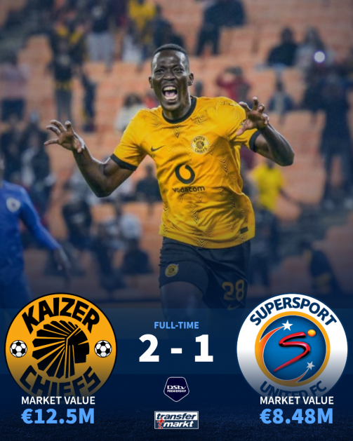 Kaizer Chiefs won Supersport United 2-1