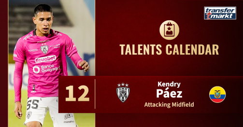 Transfermarkt talents calendar day 12: Kendry Páez