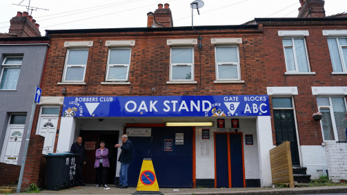 The entrance for visiting fans at Luton Town’s Kenilworth Road