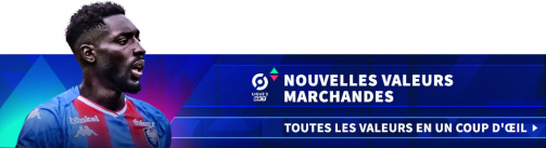 Bannière cliquable valeurs marchandes Ligue 2, décembre 2023