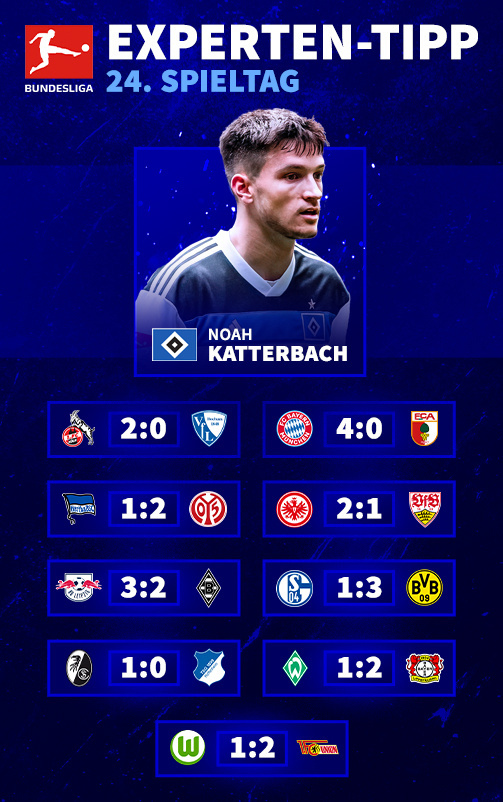 So tippt Noah Katterbach den 24. Bundesliga-Spieltag!