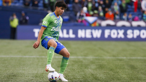 Obed Vargas in action for the Seattle Sounders. The 17-year-old is the youngest player in the club's history.