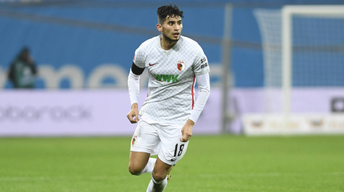 Ricardo Pepi in action for FC Augsburg. The striker is yet to score his first Bundesliga goal.