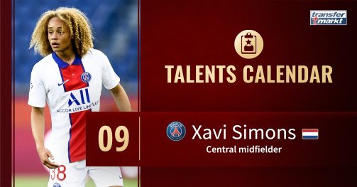 Transfermarkt talents calendar - PSG midfielder Xavi Simons