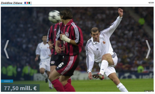 Zinédine Zidane, uno de los fichajes récord del Real Madrid.